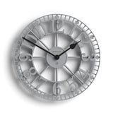 Newgate Warehouse Wall Clock-Clockwork Grey