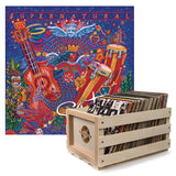 Crosley Record Storage Crate Santana Supernatural Vinyl Album Bundle