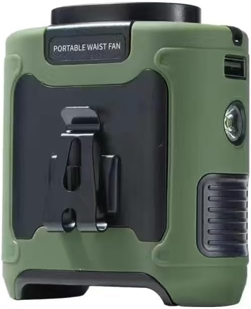 10000mAh Portable Outdoor Waist Fan Hanging Neck Strong Wind with Power Bank LED Lighting for Emergency Sports Outdoor W
