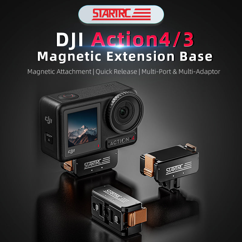 STARTRC Action 5 Pro Magnetic Adapter Mount for DJI Osmo Action 5 Pro/Action 4/Action 3 Quick Release Adapter with Conne