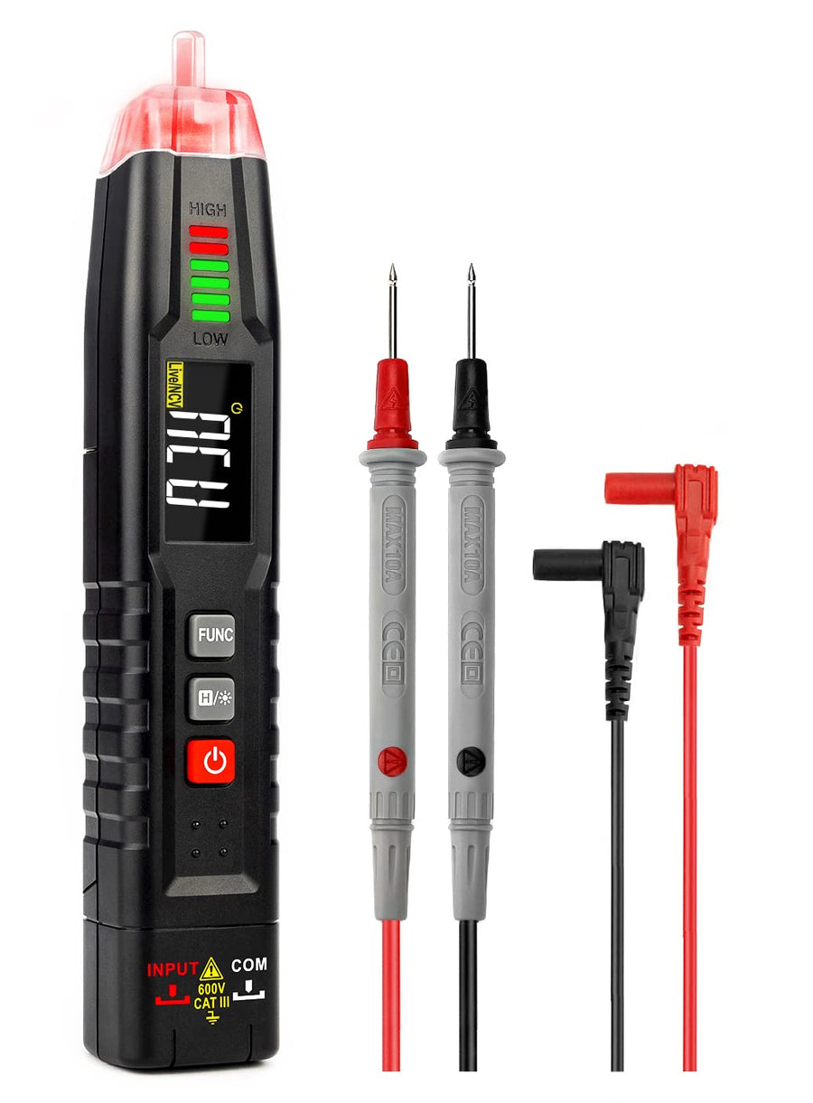 KAIWEETS Voltage Tester Non Contact Voltage Tester Multifunction Electric Detector with Test Leads, Auto Measuring Wire 