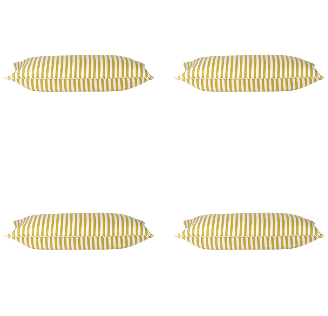 Pack of 4 Dandi Mustard Yellow & White Rectangle Cushion Covers