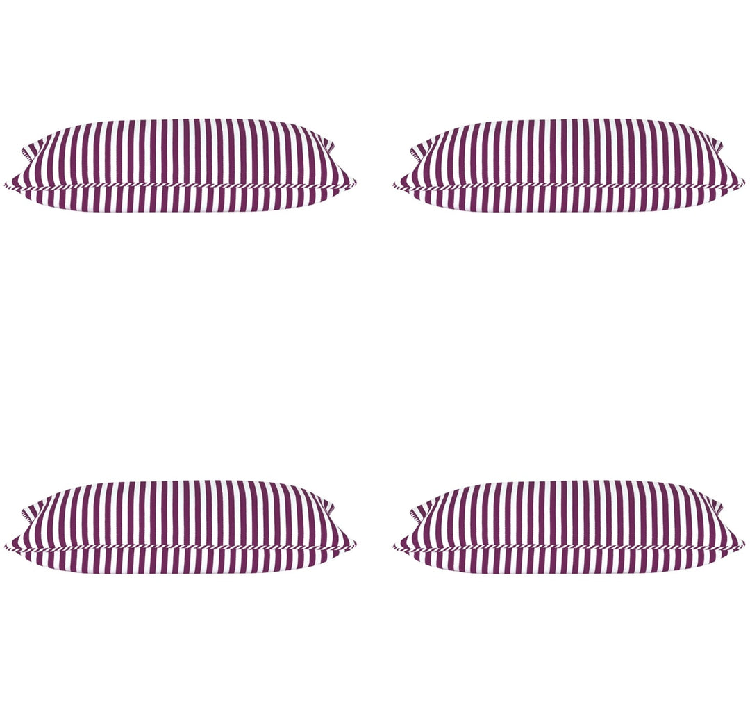 Pack of 4 Dandi Fuchsia Plum Purple & White Rectangle Cushion Covers