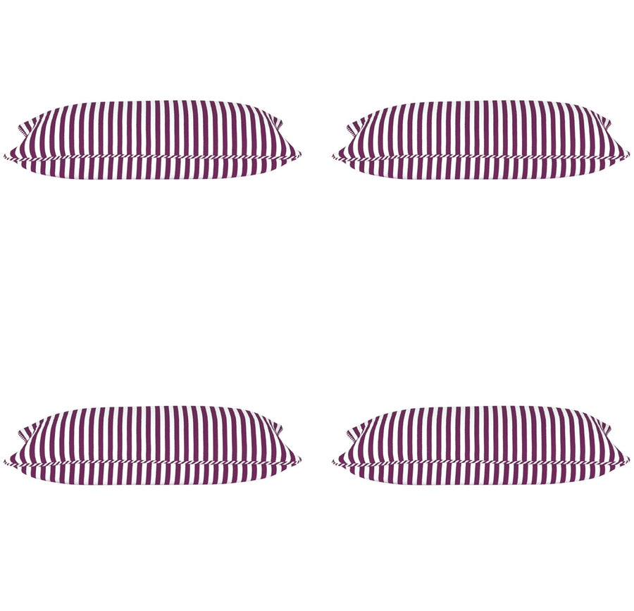 Pack of 4 Dandi Fuchsia Plum Purple & White Rectangle Cushion Covers