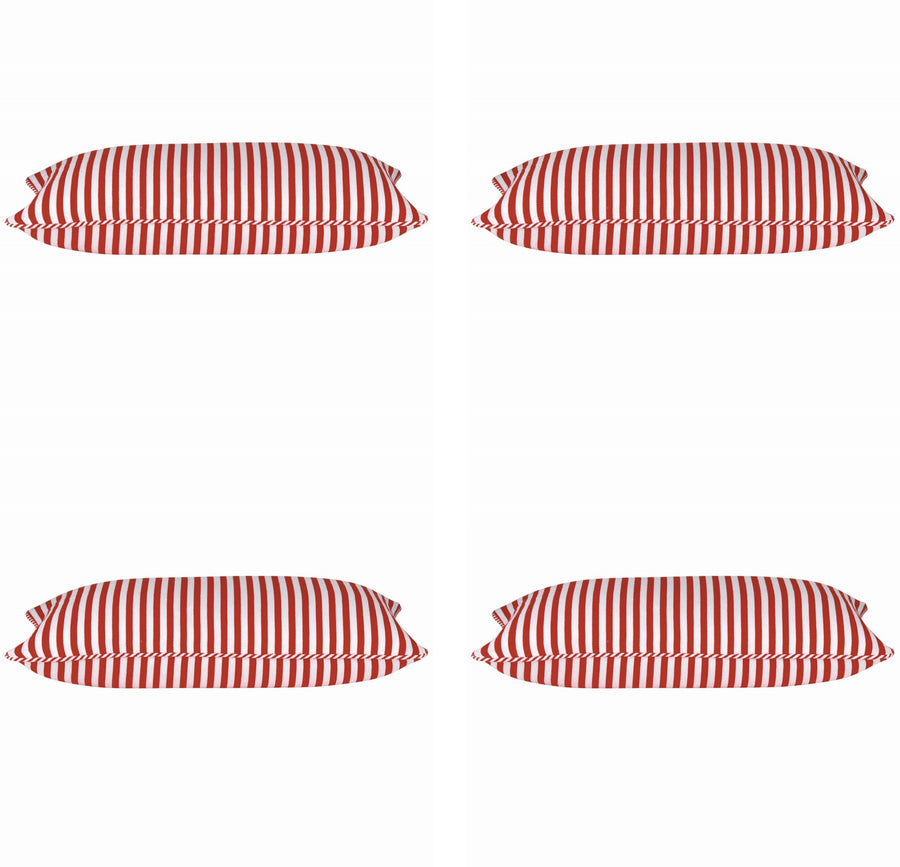 Pack of 4 Dandi Red & White Rectangle Cushion Covers