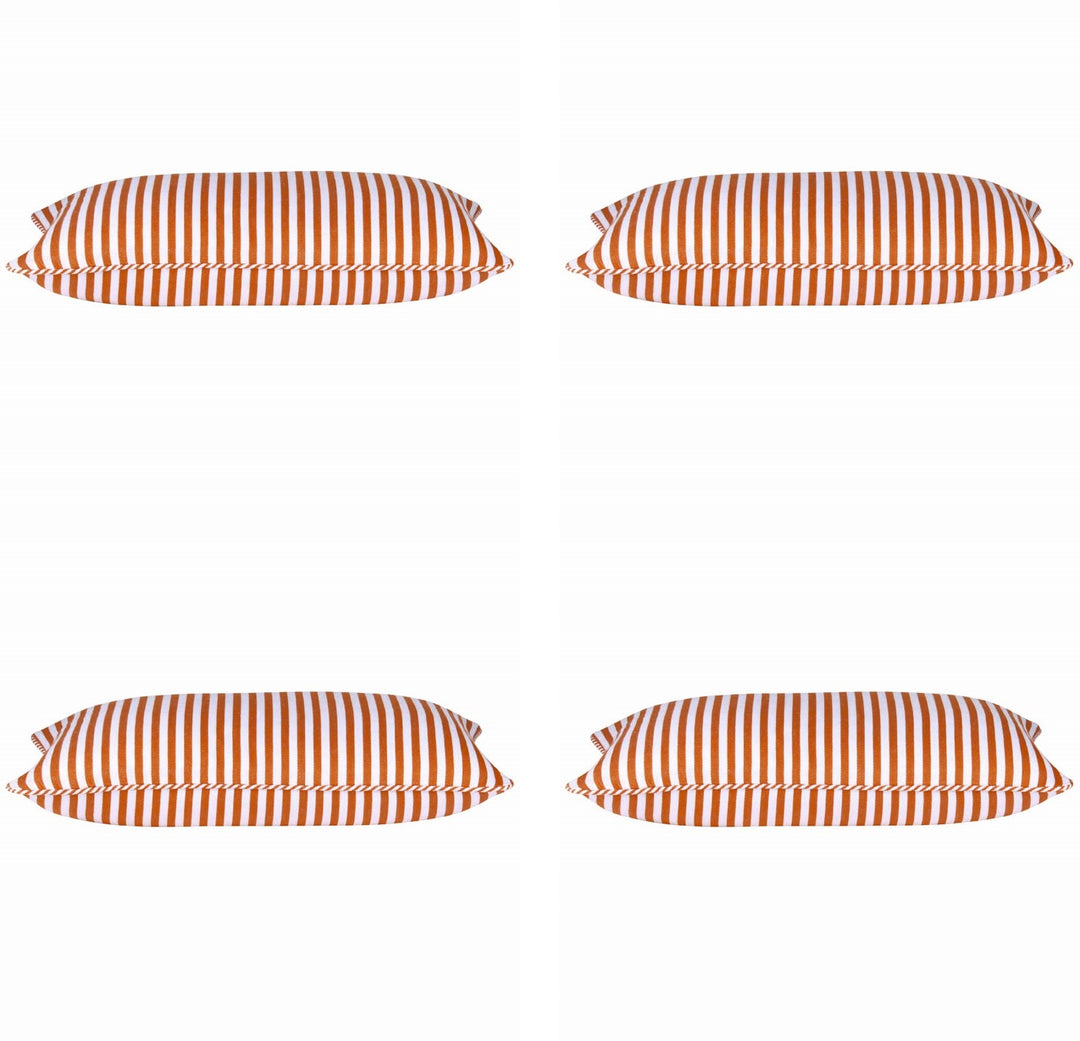 Pack of 4 Dandi Orange & White Rectangle Cushion Covers