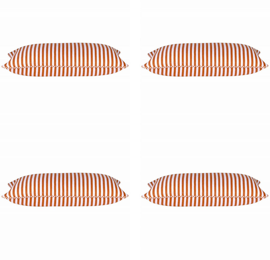 Pack of 4 Dandi Orange & White Rectangle Cushion Covers