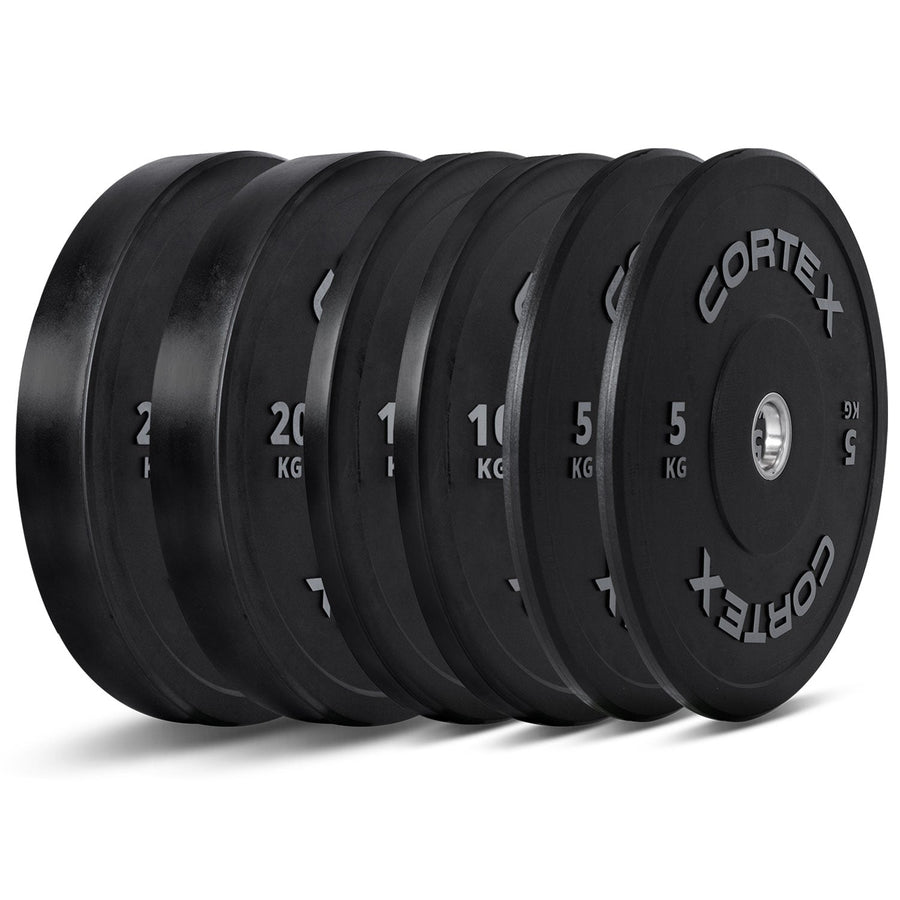 CORTEX 70kg Black Series V2 Rubber Olympic Bumper Plate Set 50mm