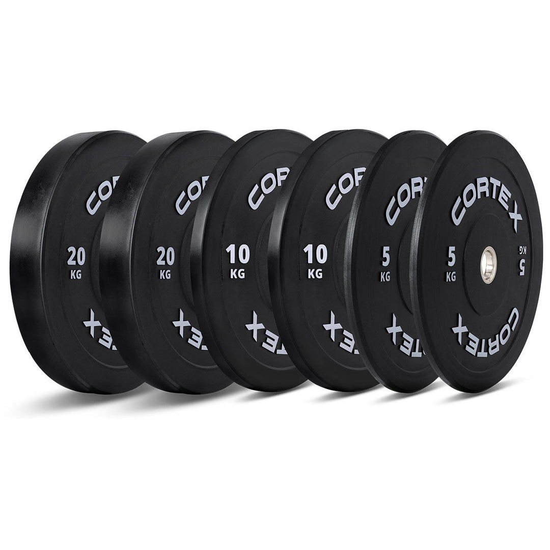 CORTEX 70kg Black Series V3 Rubber Olympic Bumper Plate Set A