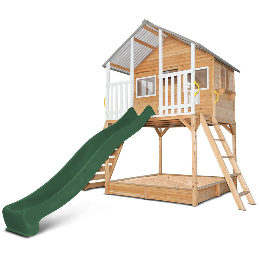 Lifespan Kids Winchester Cubby House (Elevated 1.45m) with 3.0m Slide (Green)