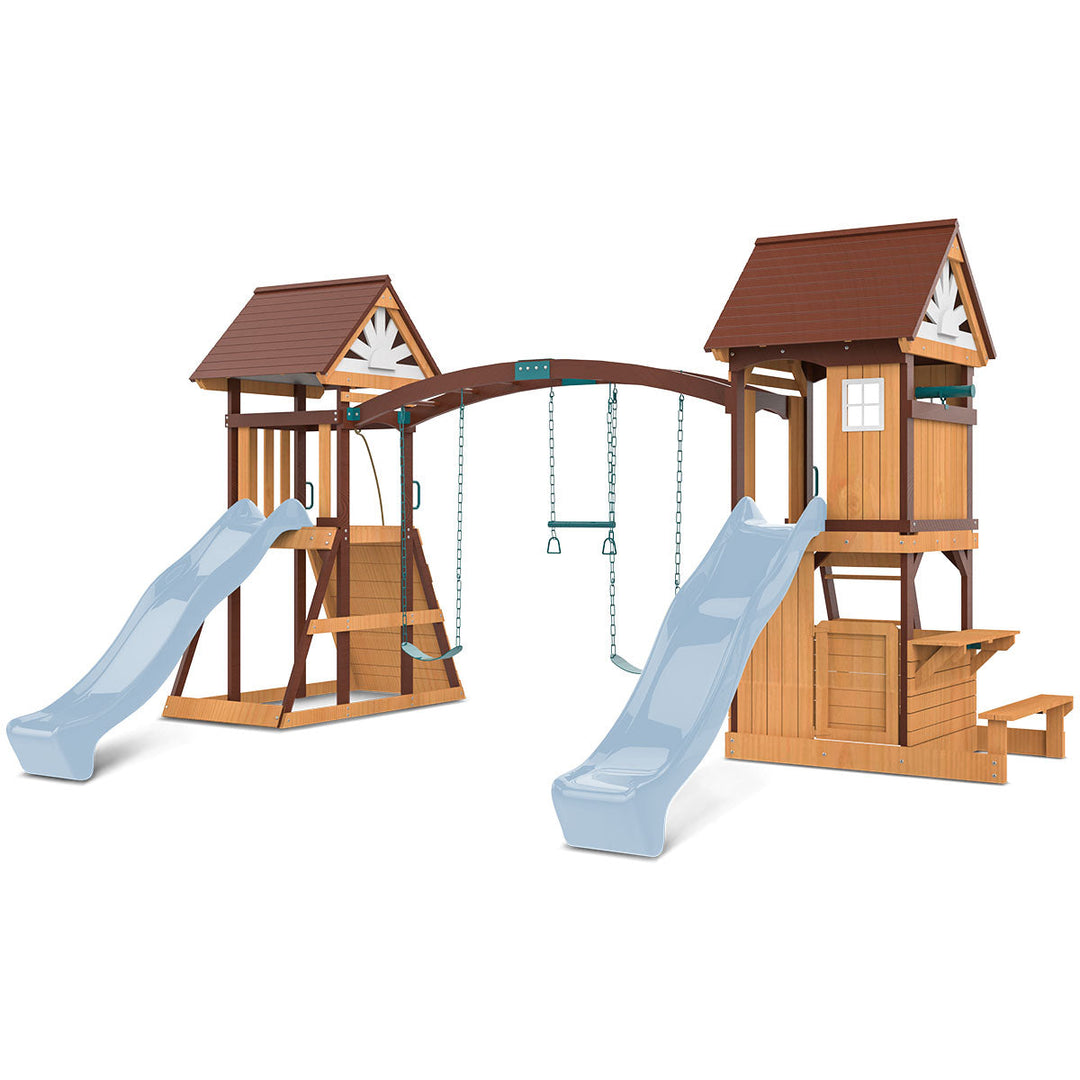 Lifespan Kids Armadale Swing Set & Play Centre with Two 2.2m Slide (Pastel Blue)