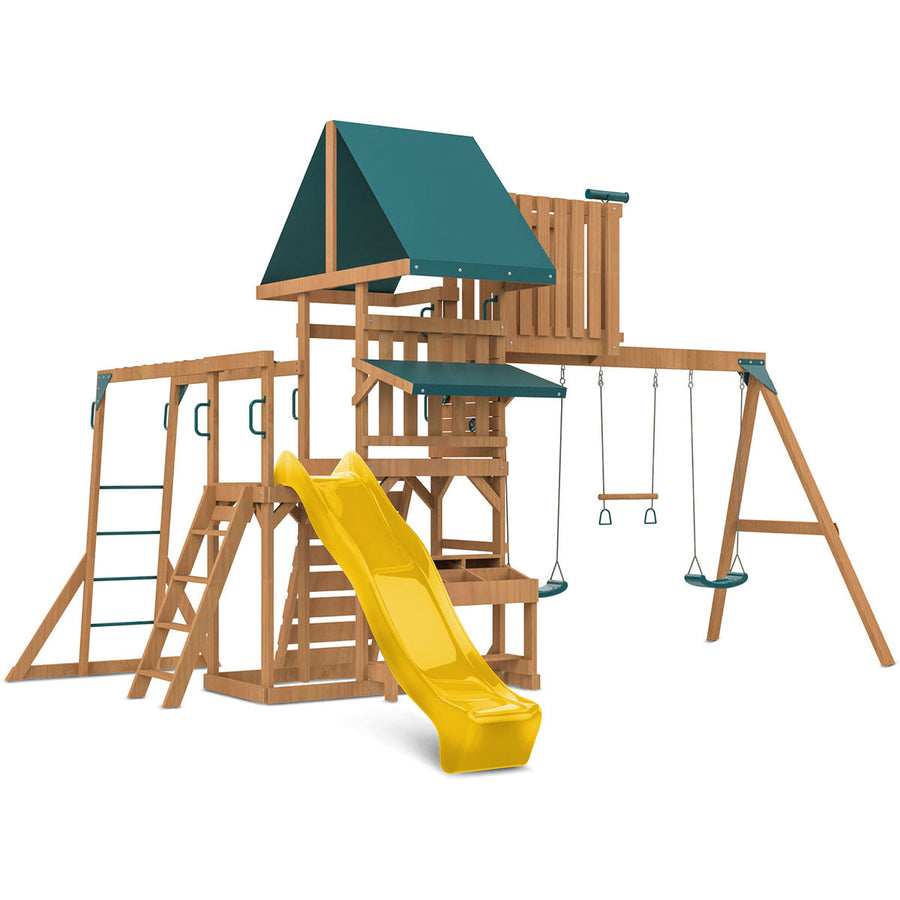 Lifespan Kids Walton Swing Set, Monkey Bars & Play Centre with 2.2m Slide (Yellow)