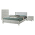 4 Pieces Bedroom Suite Natural Wood Like MDF Structure Queen Size White Ash Colour Bed, Bedside Table & Tallboy