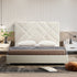 Matrix Bed Frame Fabric Padded Upholstery High Quality Slats Polished Stainless Steel Feet