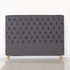 Bed Head King Size French Provincial Headboard Upholsterd Fabric Charcoal