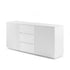 Buffet Ceramic Table Top MDF Cabinet Storage Stainless Steel In White