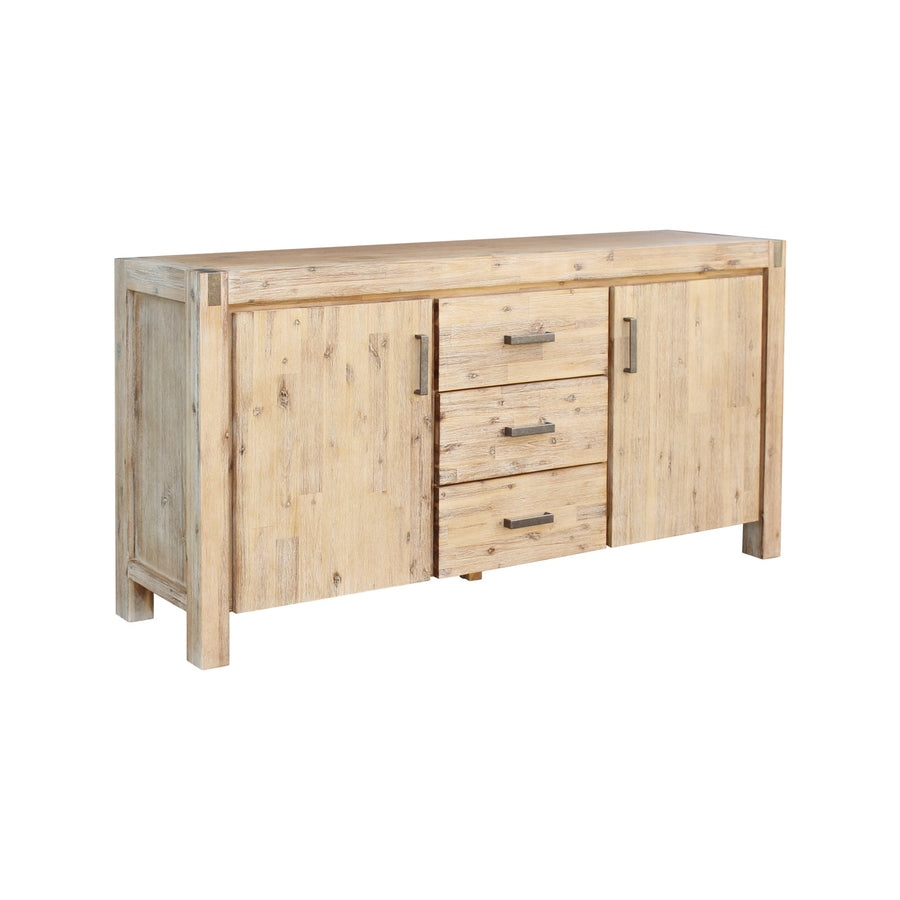 Buffet Sideboard in Oak Colour Constructed with Solid Acacia Wooden Frame Storage Cabinet with Drawers