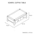 Coffee Table Solid Acacia Wood & Veneer 1 Drawers Storage Oak Colour