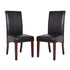 2x Wooden Frame Black Leatherette Dining Chairs with Solid Pine Legs