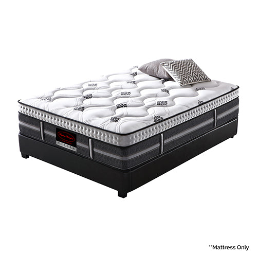 King Mattress in Gel Memory Foam 5 Zone Pocket Coil Deep Quilting Plush