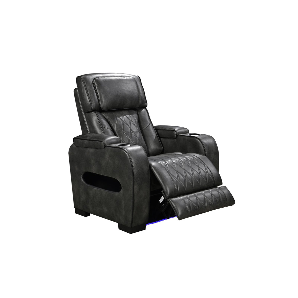 1 Seater Electric Air Leather Dark Grey Recliner