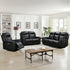 3-2 Seater Electric Leather/PVC Black Recliner Set