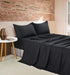 Vintage Washed Microfibre Sheet Set with 2 Pillowcases - Black - King