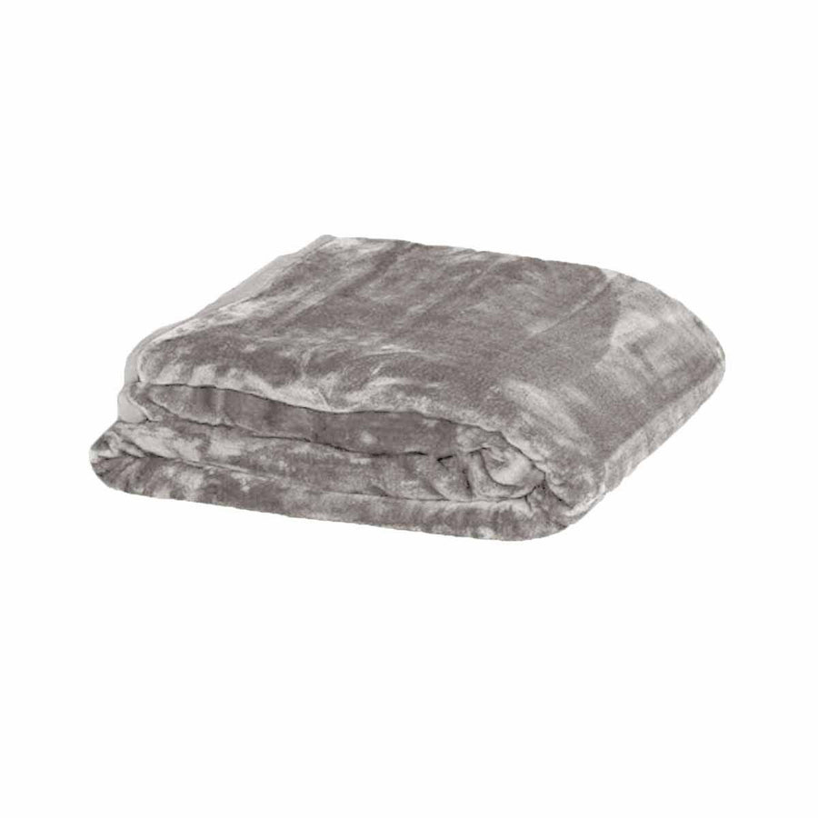 Soft Plain Faux Mink Blanket Queen Stone