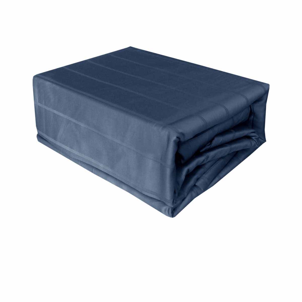 Indigo 800TC Luxury Cotton Self-Stripe Sheet Set King 40 cm Wall King