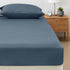 400TC Bamboo Cotton Fitted Sheet with Pillowcase Set Long Single Size 40cm Wall Steel Blue
