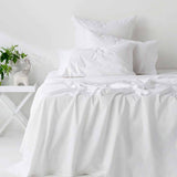 400TC Organic Cotton Premium White Sheet Set Long-Staple Commercial-Grade Durability Mega King
