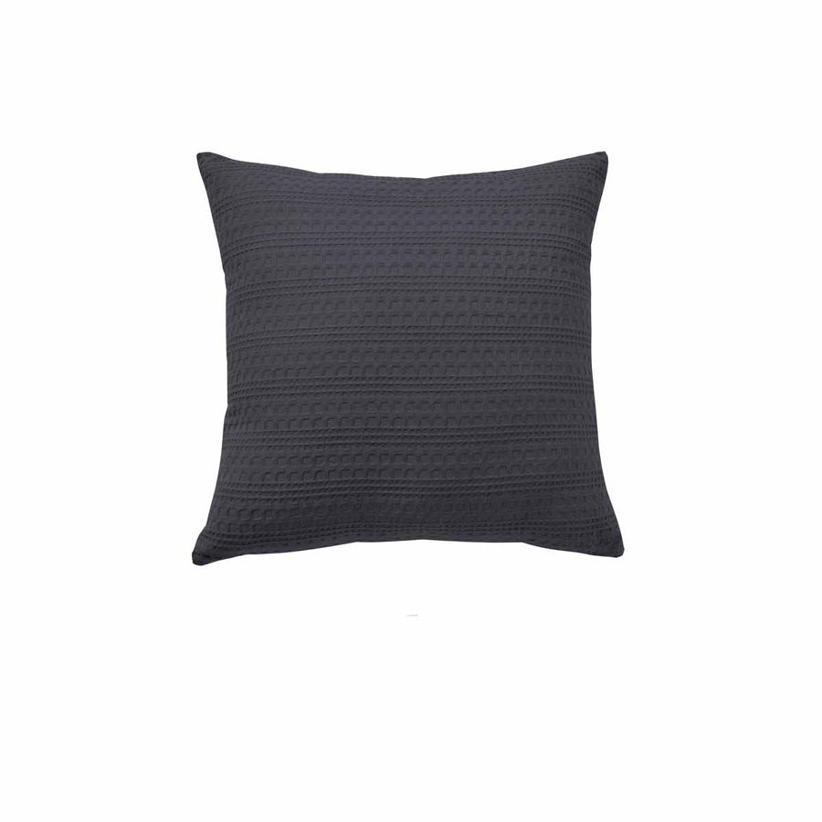 Bianca Kahlani Charcoal Waffle Square Filled Cushion 43 x 43cm