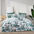 Bianca Abbey Green Cotton Sateen Tropical Floral Quilt Cover Set Super King