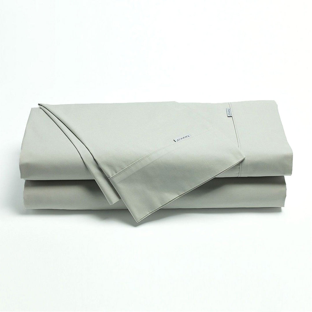 Bianca Heston Cotton Percale Sheet Set Silver Queen