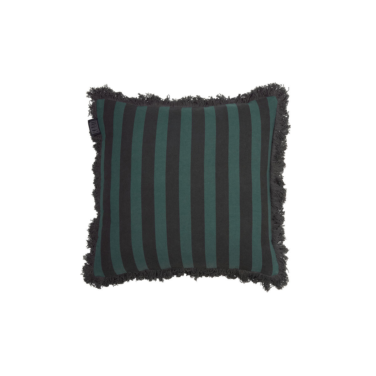 KAAT Amsterdam Viggo Green Stripe Square Filled Cushion 45cm x 45cm