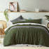 100% Linen Olive Quilt Cover Set Super King