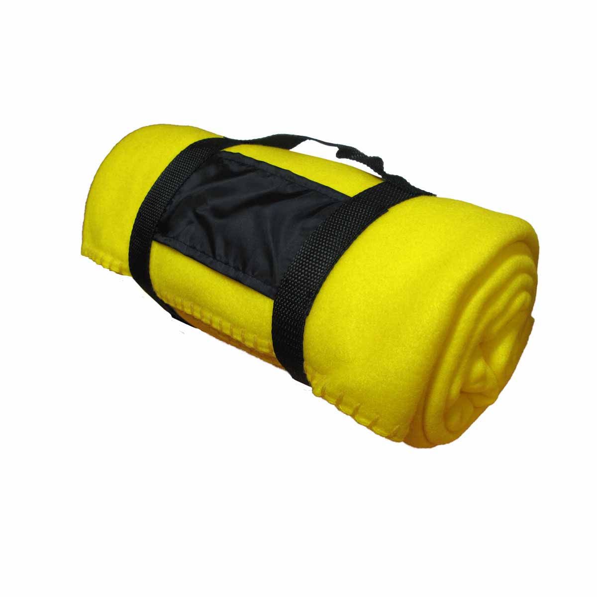 240GSM Polar Fleece Picnic Blanket 150cm x 120cm Yellow