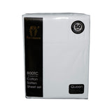 800TC Ramesses Cotton Sateen Sheet Set White Queen