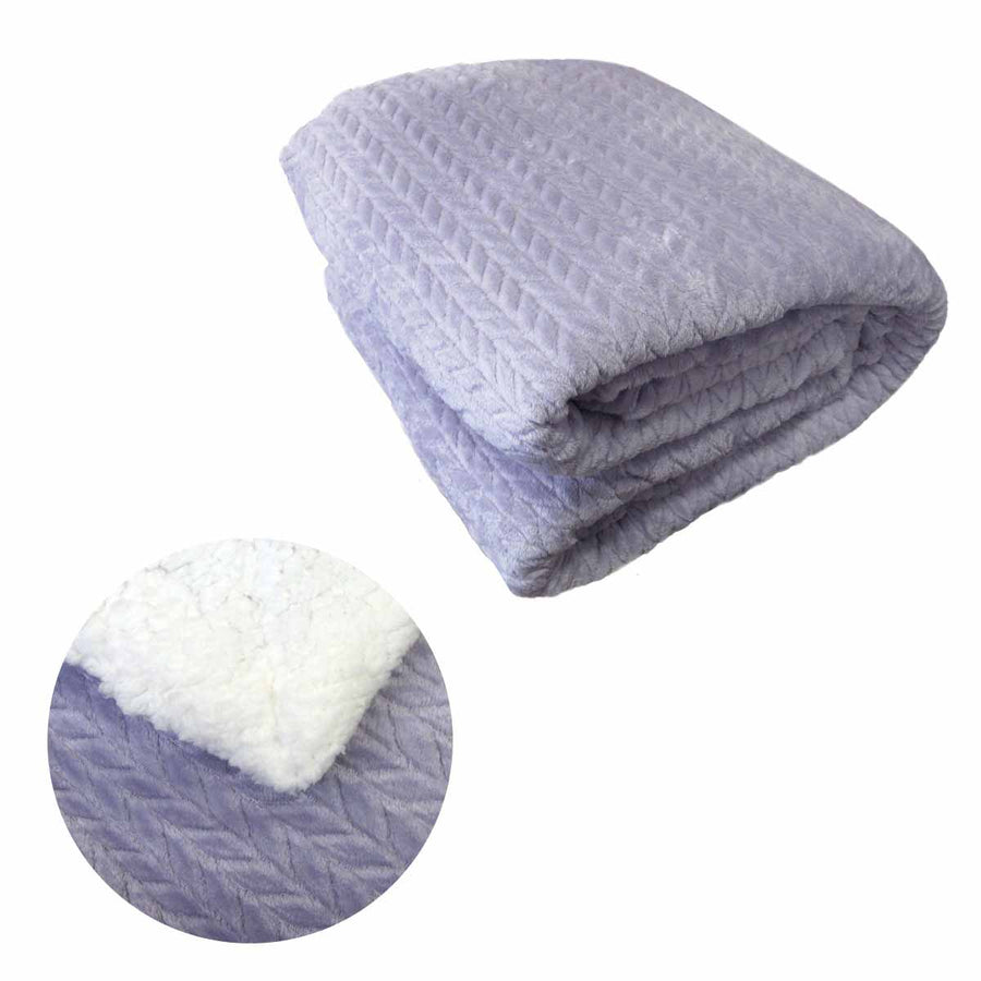 Ardor Liam Lilac Winter Fleece Blanket with Sherpa Reverse 150x200cm 