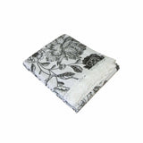 Botanical Printed Premium 60% Cotton 40% Linen Table Cloth with White Lace Edging 140 x 220 cm / 6 Seater