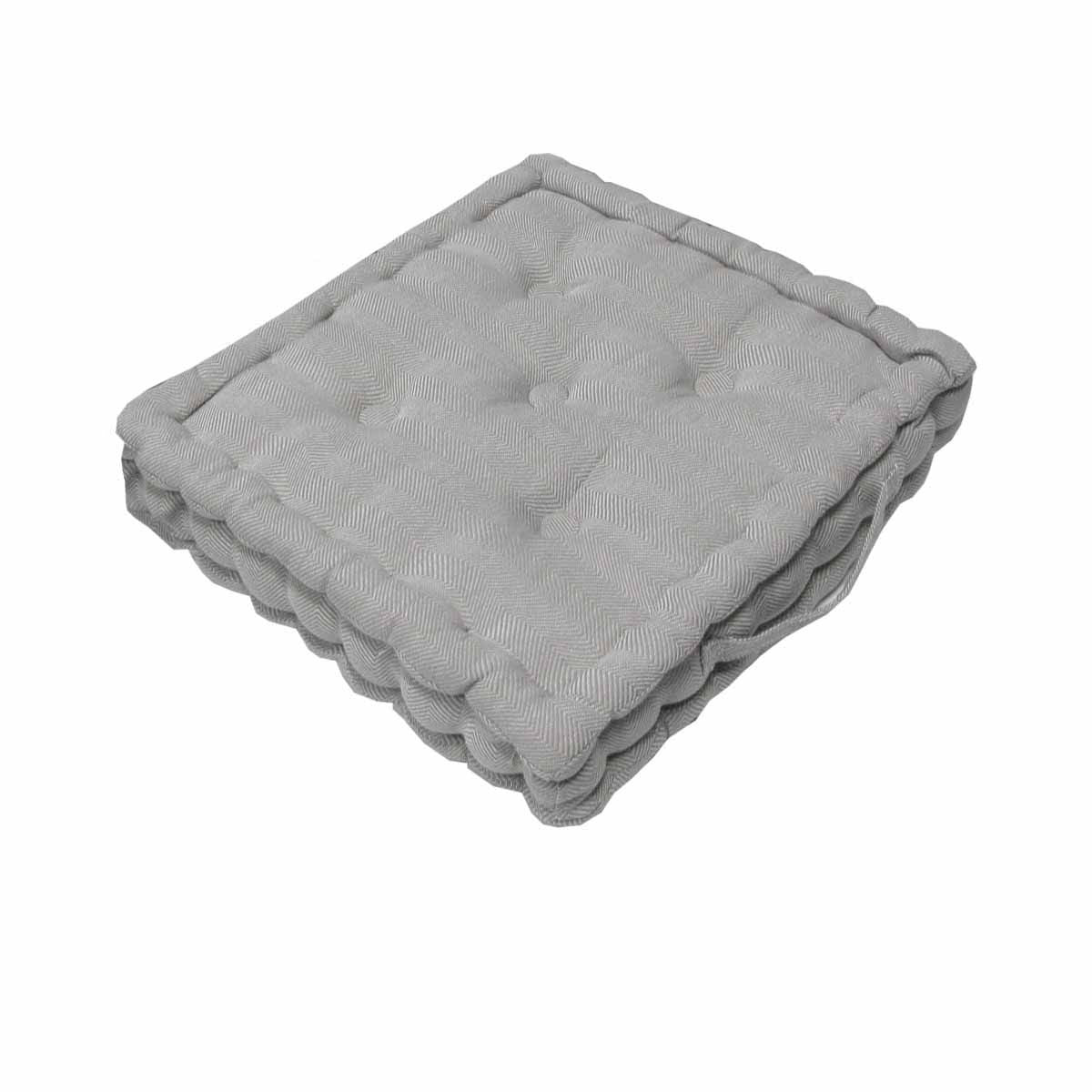 Rans Boxed Herringbone Chair Cushion Pad 40 x 40 + 7 cm Grey