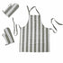 Rans Set of 3 Alfresco Stripe Cotton Apron & Oven Gloves Set Grey