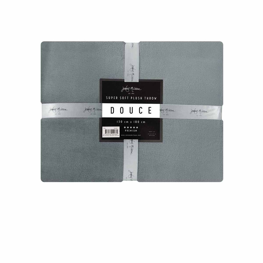Jenny Mclean 300GSM Douce Super Soft Plush Throw 130 x 180 cm Grey