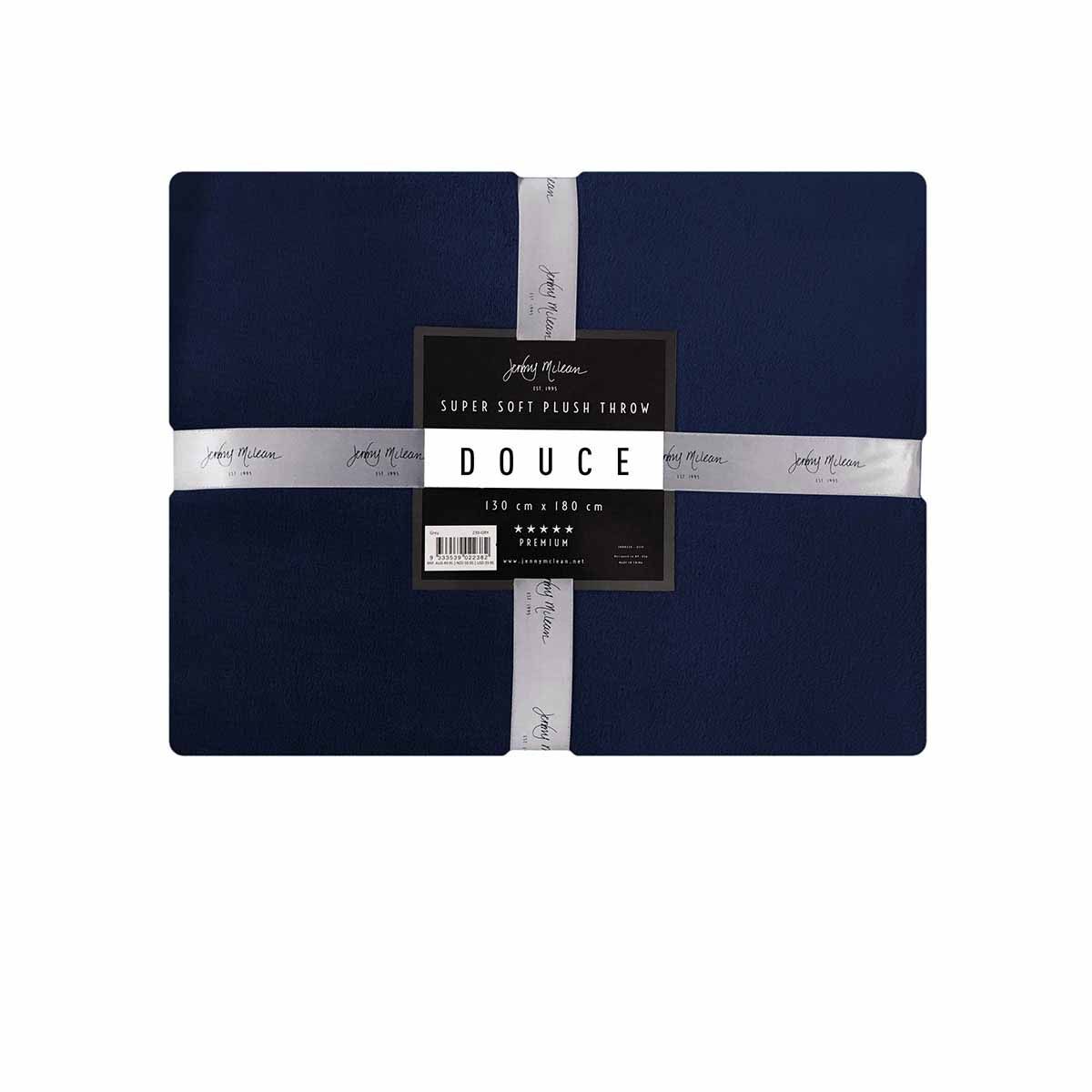 Jenny Mclean 300GSM Douce Super Soft Plush Throw 130 x 180 cm Navy
