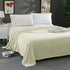 Super Soft Micro Flannel Plush Blanket Queen 220 x 240cm Cream