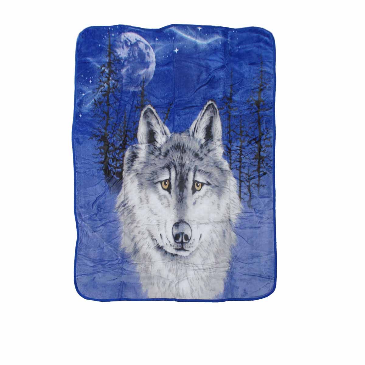 Soft 3D Animal Print Faux Mink Blanket Single Night Wolf