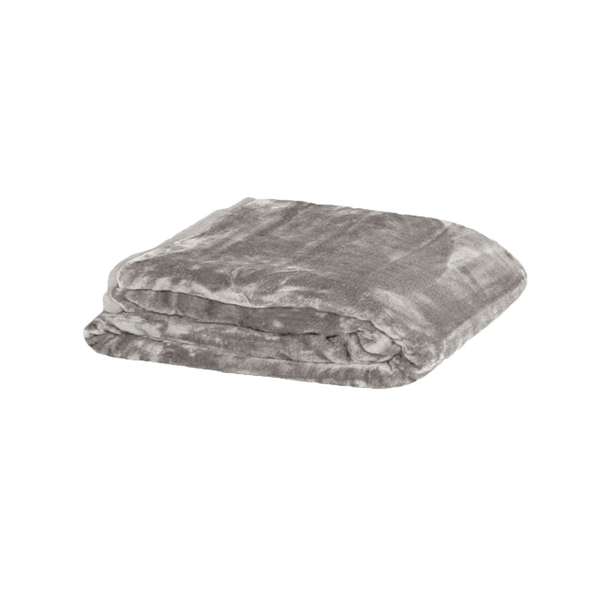 350gsm Soft Plain Faux Mink Blanket Single / King Single 160x220 cm Stone