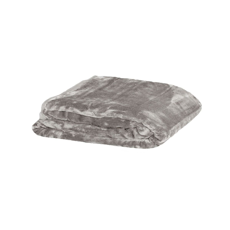 350gsm Soft Plain Faux Mink Blanket Single / King Single 160x220 cm Stone