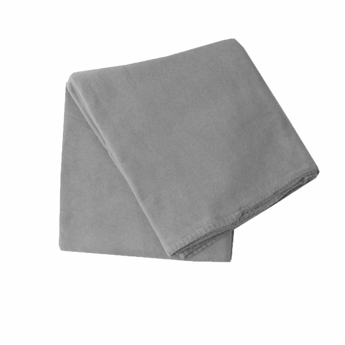 Budget 150gsm Jackie Soft Polar Fleece Extra Large Throw / Single Sized Blanket 200 x 150 cm Silver