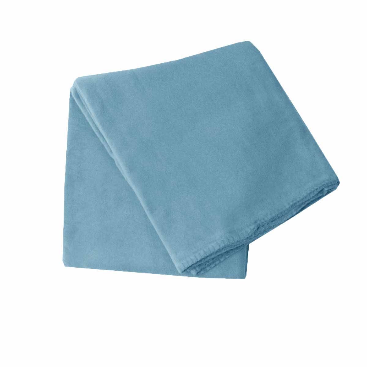 Budget 150gsm Jackie Soft Polar Fleece Extra Large Throw / Single Sized Blanket 200 x 150 cm Sky Blue